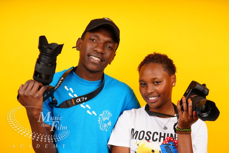 Professional studio lighting setup at Music and Film Academy Nairobi used for high-end commercial photography.