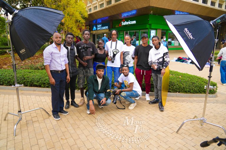 A student at Music and Film Academy Nairobi capturing urban life in the CBD as part of our photography courses in Kenya.