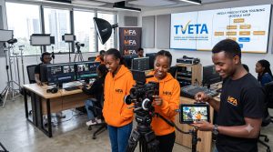 A hands-on film and photography practical lab demonstrating the importance of choosing a media academy in Nairobi with TVETA accreditation like the Music And Film Academy.