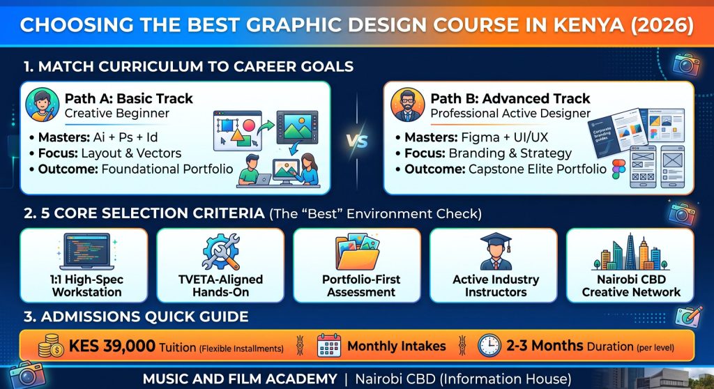 Which course is best in graphic design in Kenya? (Basic Foundation vs. Advanced Master Branding pathways)