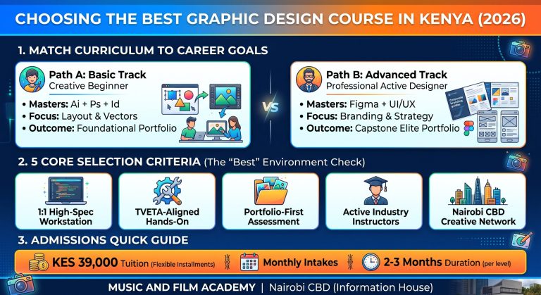 Which course is best in graphic design in Kenya? (Basic Foundation vs. Advanced Master Branding pathways)